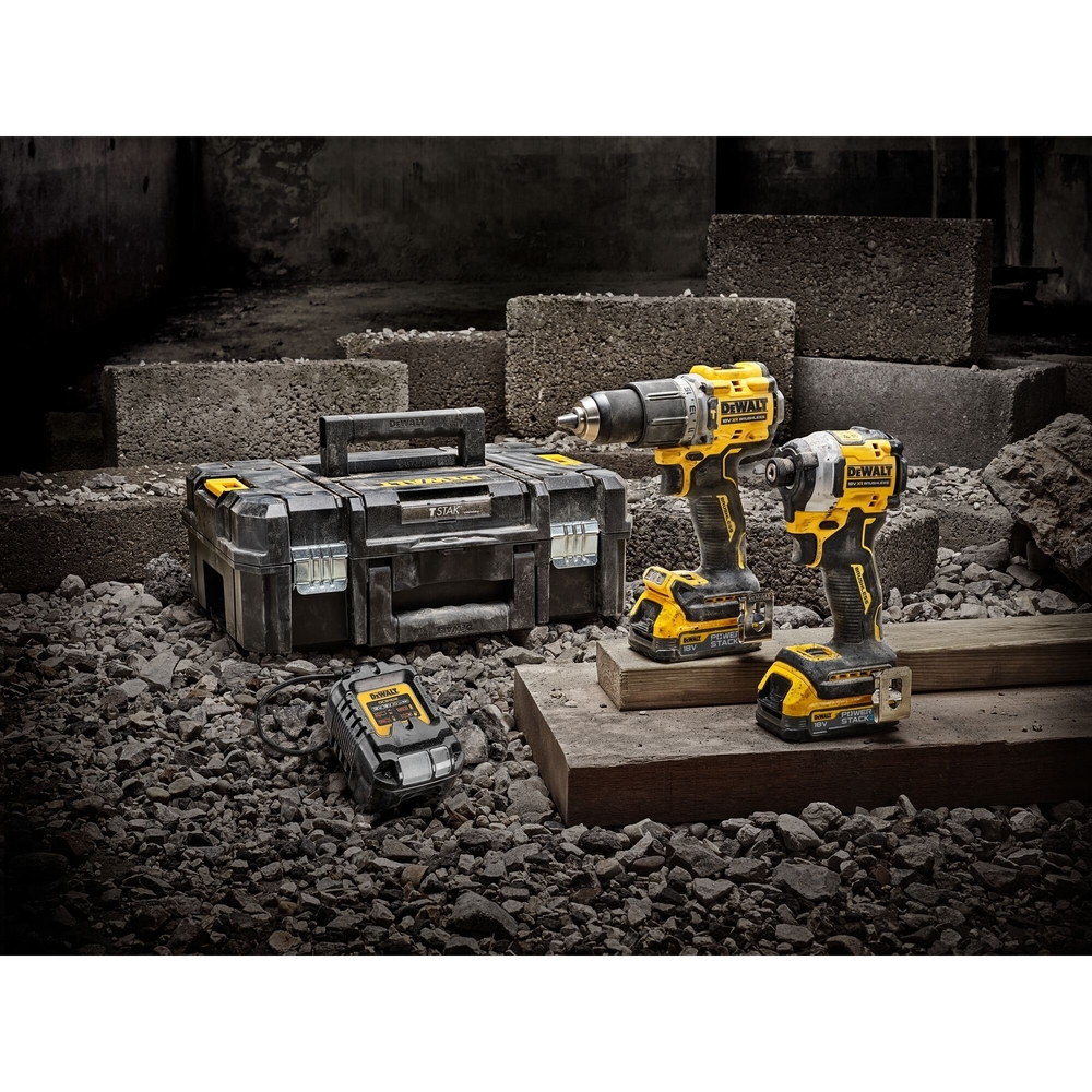 Kit 2 outils XR 18 V 1,7 Ah Li-Ion Brushless POWERSTACK - DCK2050E2T-QW - DEWALT