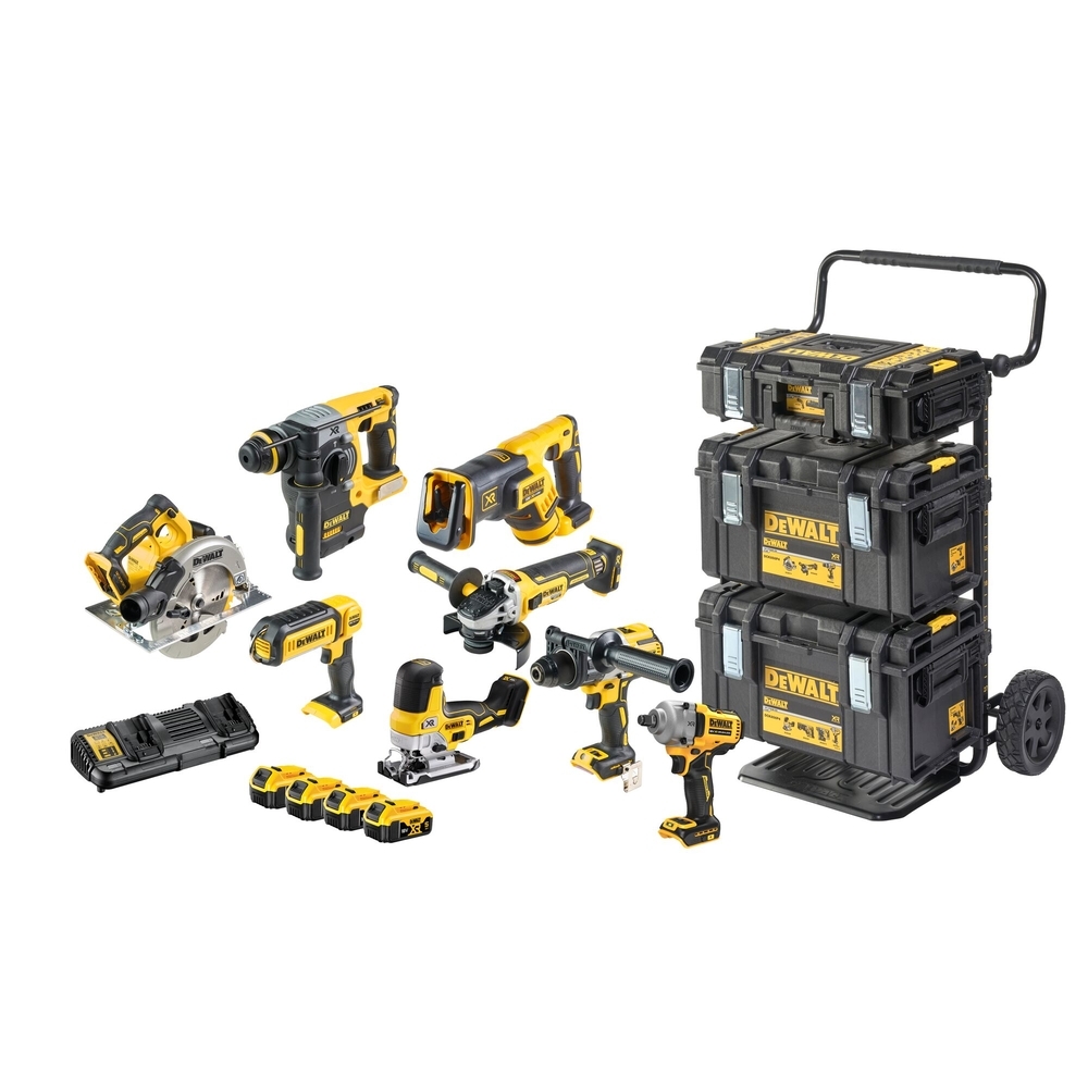 Kit 8 outils 18 V 5 Ah - DCD996/DCF894/DCL050/DCS570/DCG405/DCS367/DCH273/DCS355 - DCK856P4-QW - DEWALT