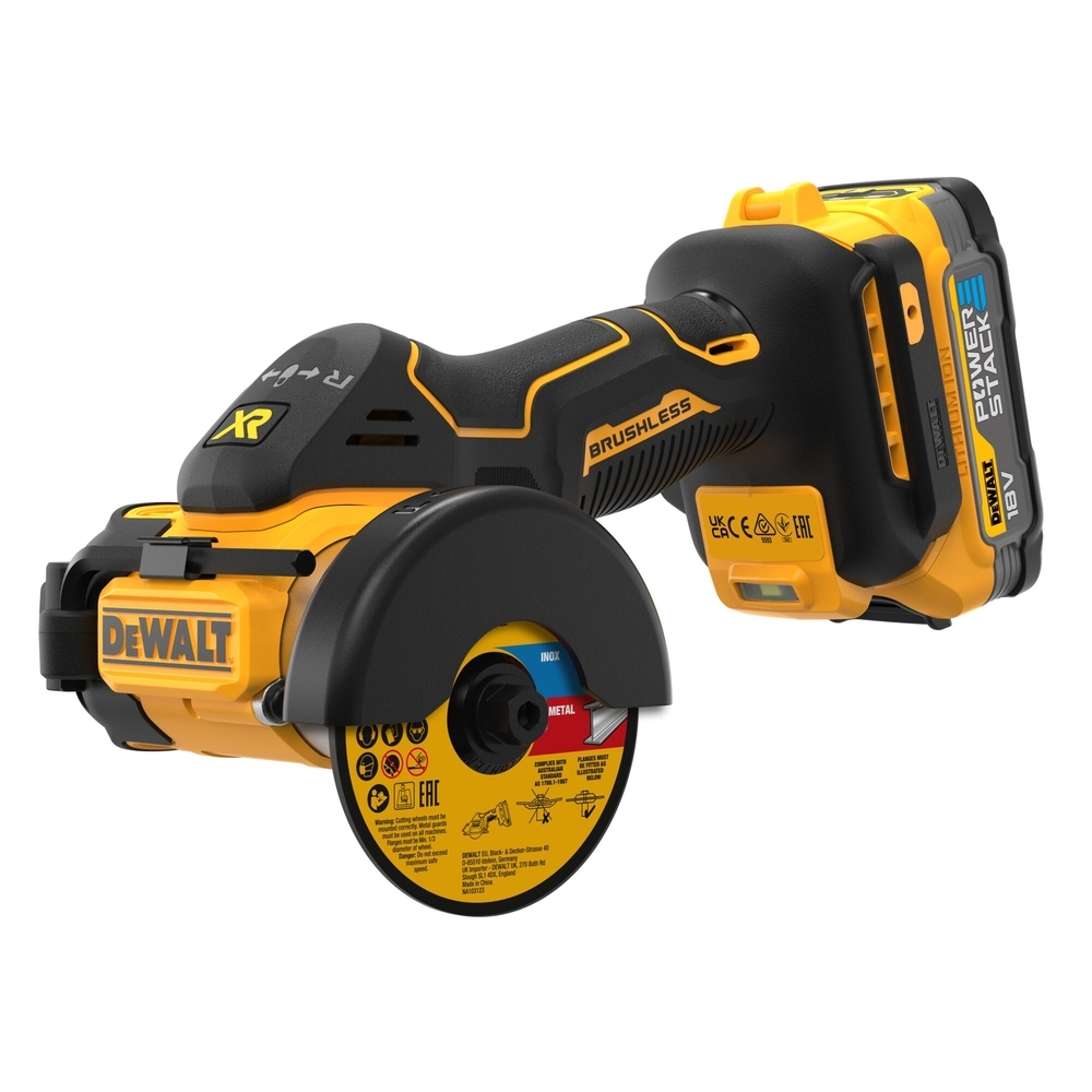 Meuleuse 76 mm XR 18 V 1,7 Ah Li-Ion Brushless POWERSTACK - DCS438E2T-QW - DEWALT