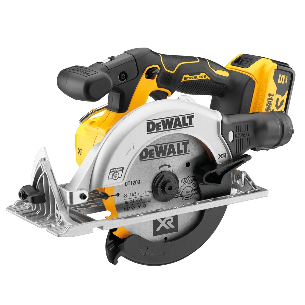 Scie circulaire XR 18 V 5 Ah Li-Ion Brushless 165 mm - DCS565P2-QW - DEWALT