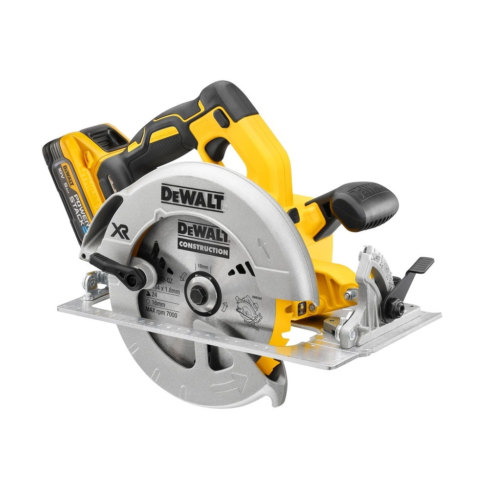 Scie circulaire XR 18 V 5 Ah Li-Ion Brushless 184 mm - POWERSTACK - DCS570H2T-QW - DEWALT