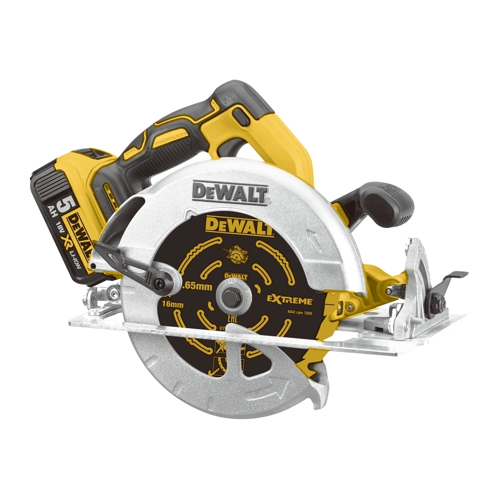 Scie circulaire XR 18V 5Ah Li-Ion Brushless 184 mm - 2 batteries - coffret TSTAK - DCS570P2-QW - DEWALT