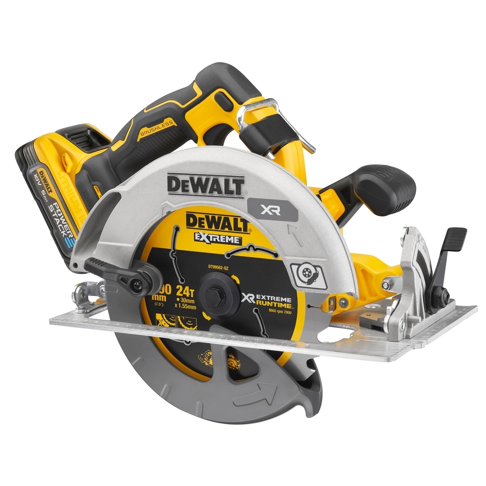 Scie circulaire XR 18 V ADVANTAGE 5 Ah Li-Ion Brushless 190 mm - POWERSTACK - DCS573H2T-QW - DEWALT