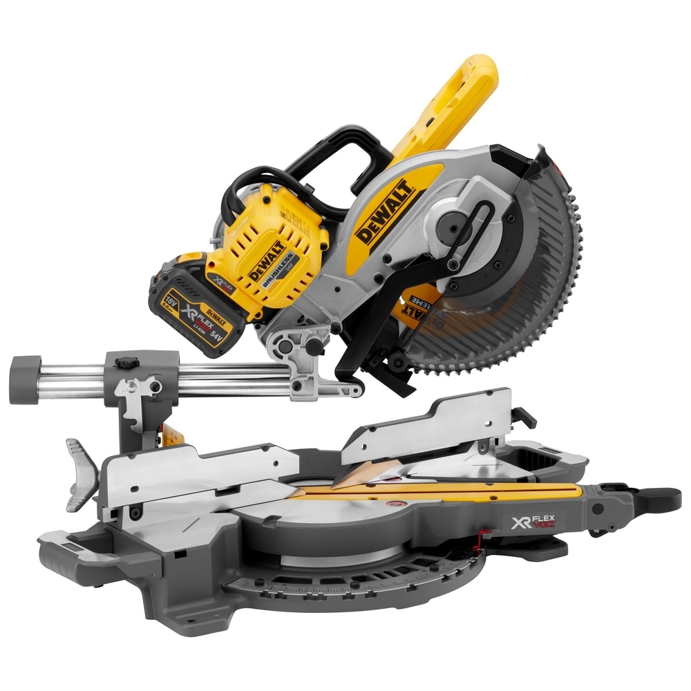 Scie à onglets radiale XR FLEXVOLT 54 V 2 Ah Li-Ion Brushless 250 mm - DCS727T2-QW - DEWALT