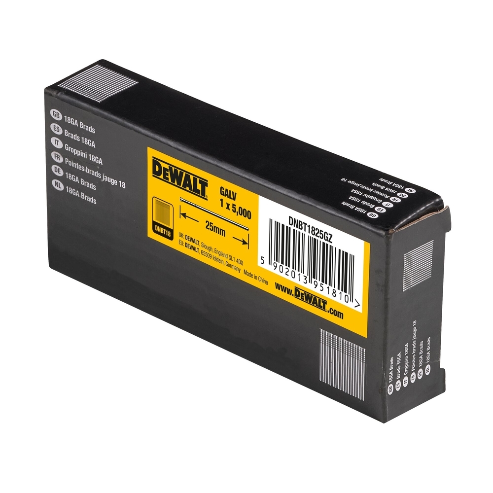 Pointes 18Ga 1,02 x 25 mm - DNBT1825GZ - DEWALT