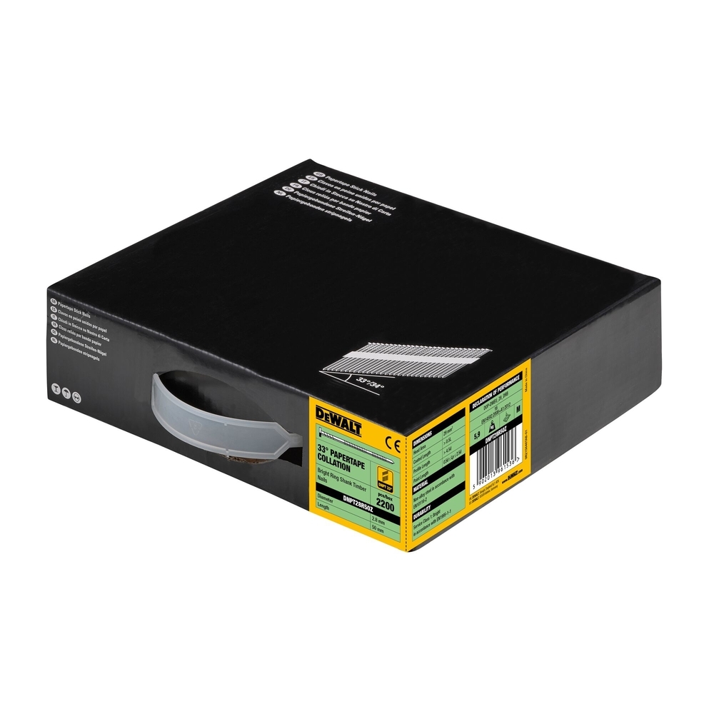 Pointes en bande papier 33° crantées 2,8 x 50 mm - DNPT28R50Z - DEWALT