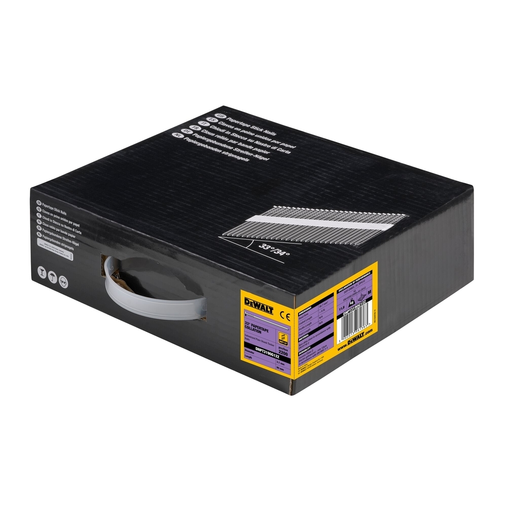 Pointes en bande papier 33° électro-zinguées 3,1 x 90 mm - DNPT3190G12Z - DEWALT