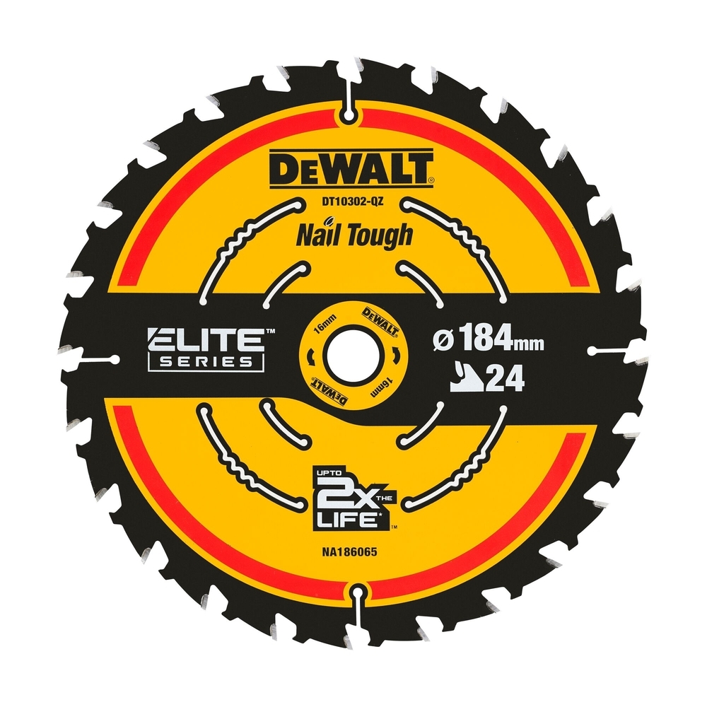 Lame de scie circulaire 184x20 mm, 24 dents, ATB/tronçonnage, angle d'attaque 20 - DT10302-QZ - DEWALT