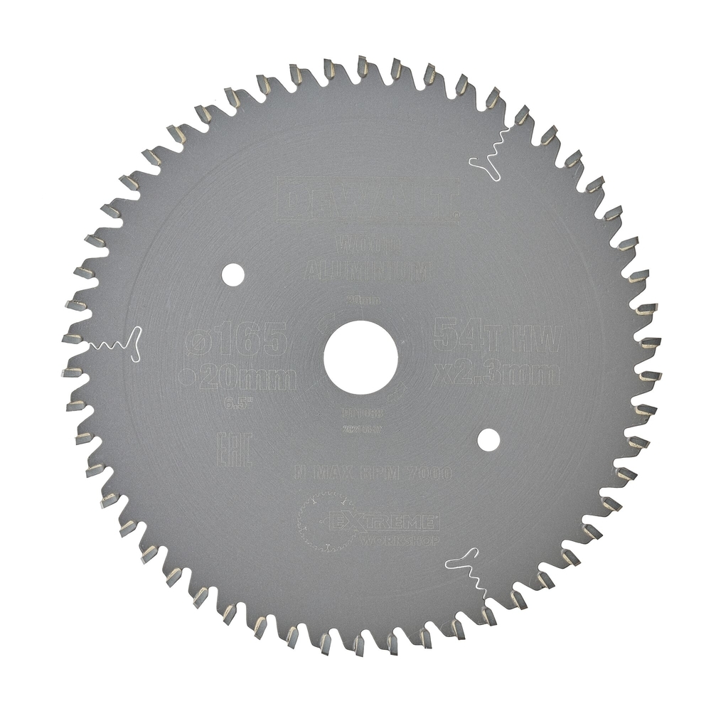 Lame pour scie circulaire plongeante carbure Extreme Workshop 165x20mm 54 dents - DT1088-QZ - DEWALT