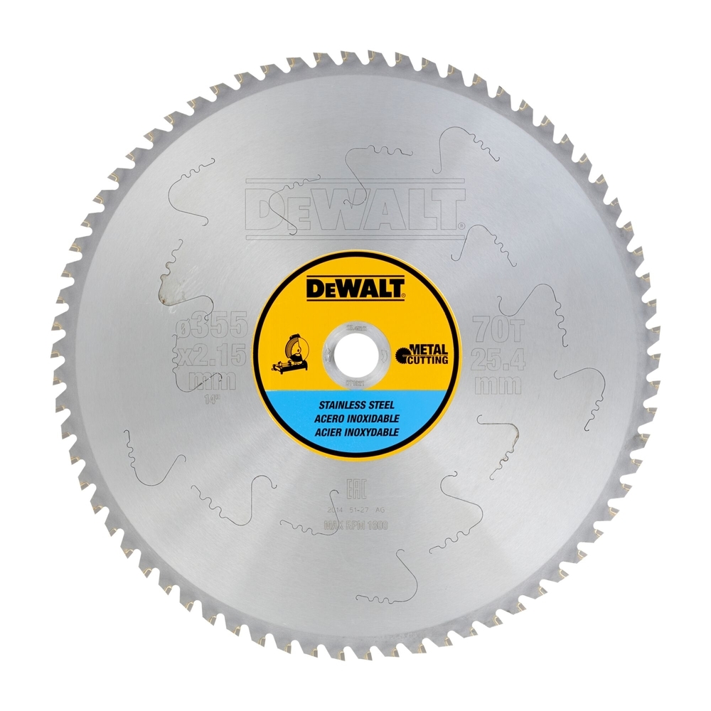 Lame de scie circulaire stationnaire carbure 355 x 25,4 mm MTCG/inox  - DT1921-QZ - DEWALT
