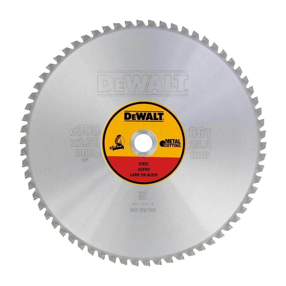Lame de scie circulaire stationnaire carbure 355 x 25,4 mm, 66 dents, TCG/métal - DT1926-QZ - DEWALT