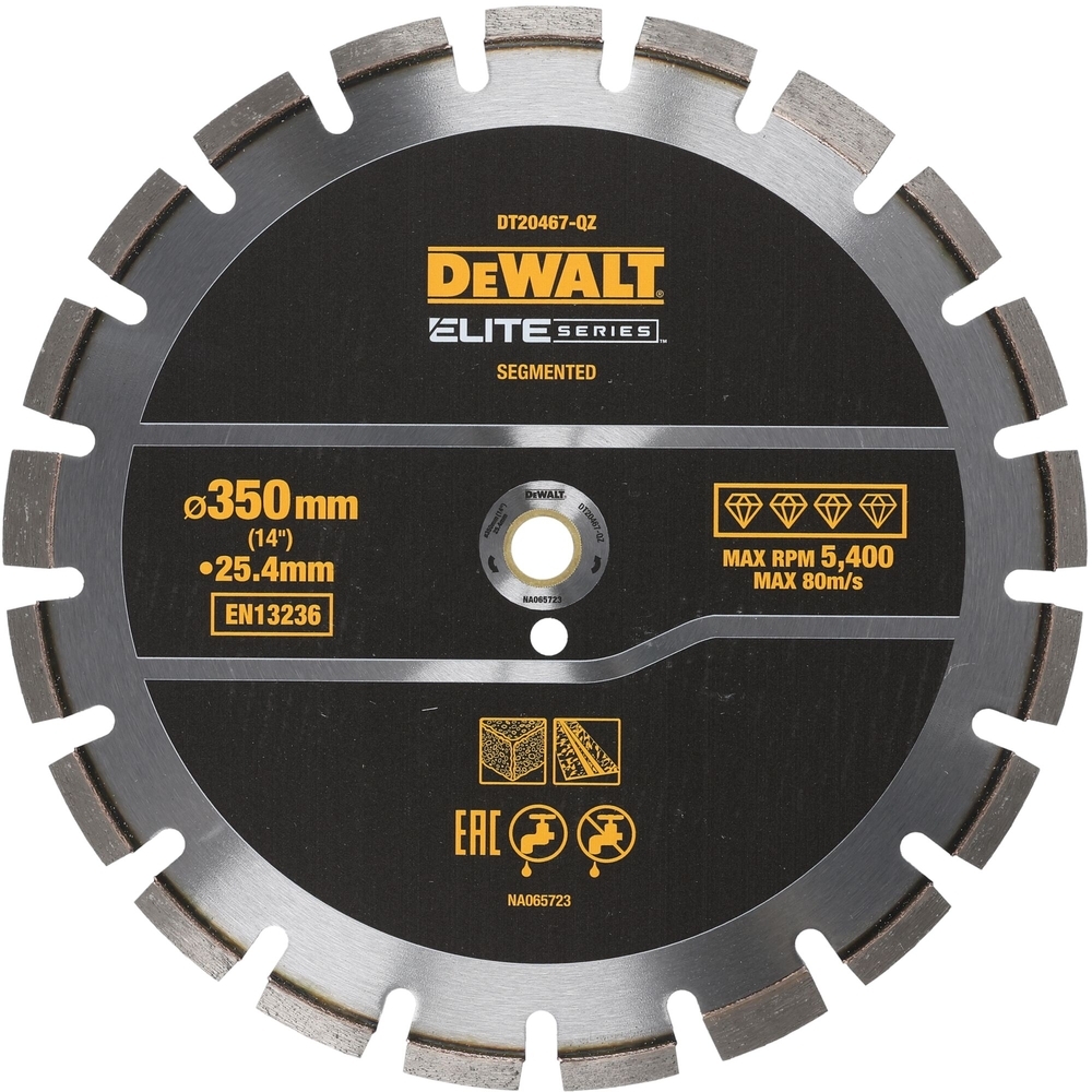 Disque béton asphalte ELITE diamant 355 x 25,4 mm - DT20467-QZ - DEWALT