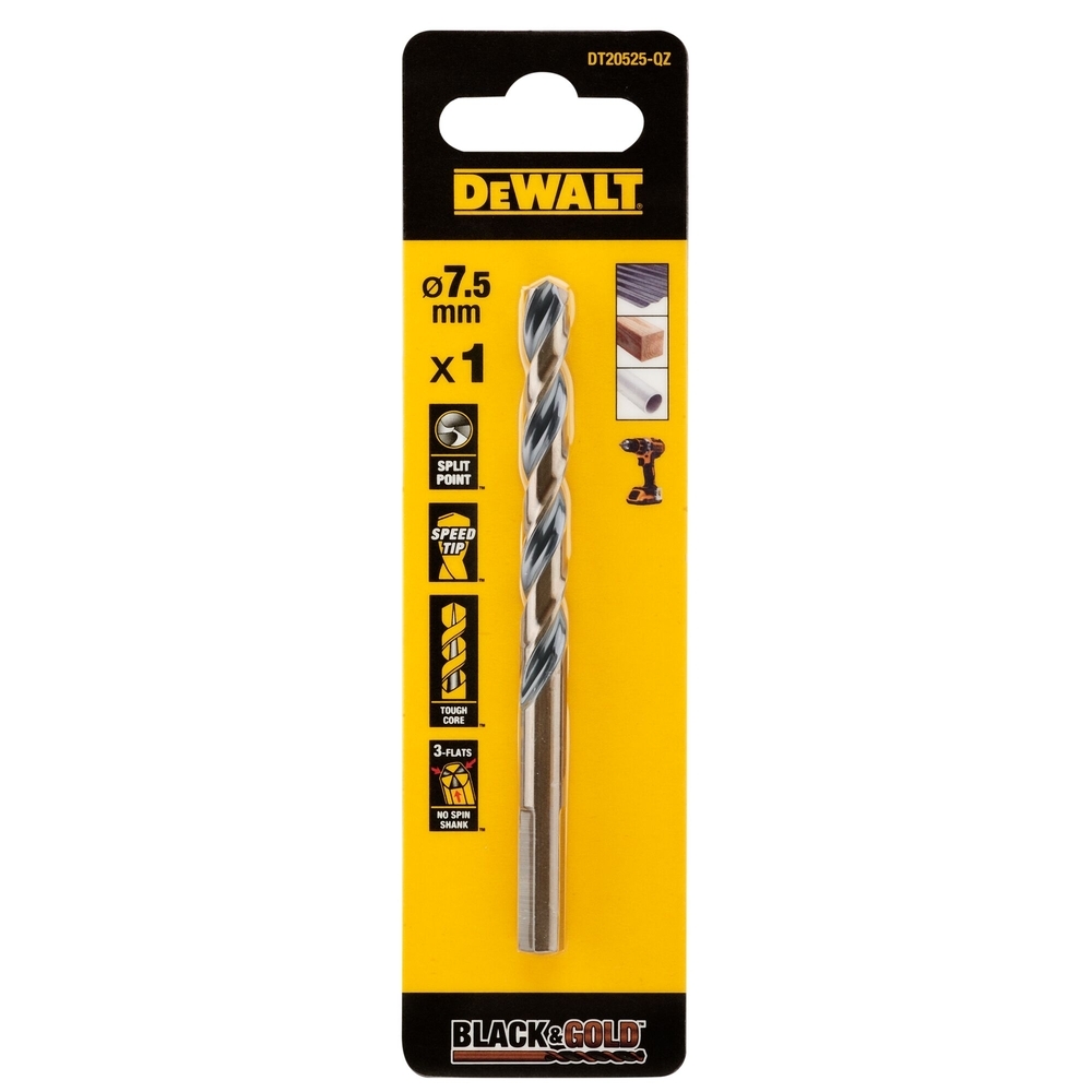 Foret HSS-G 7,5 x 69 x 109 mm - DT20525-QZ - DEWALT