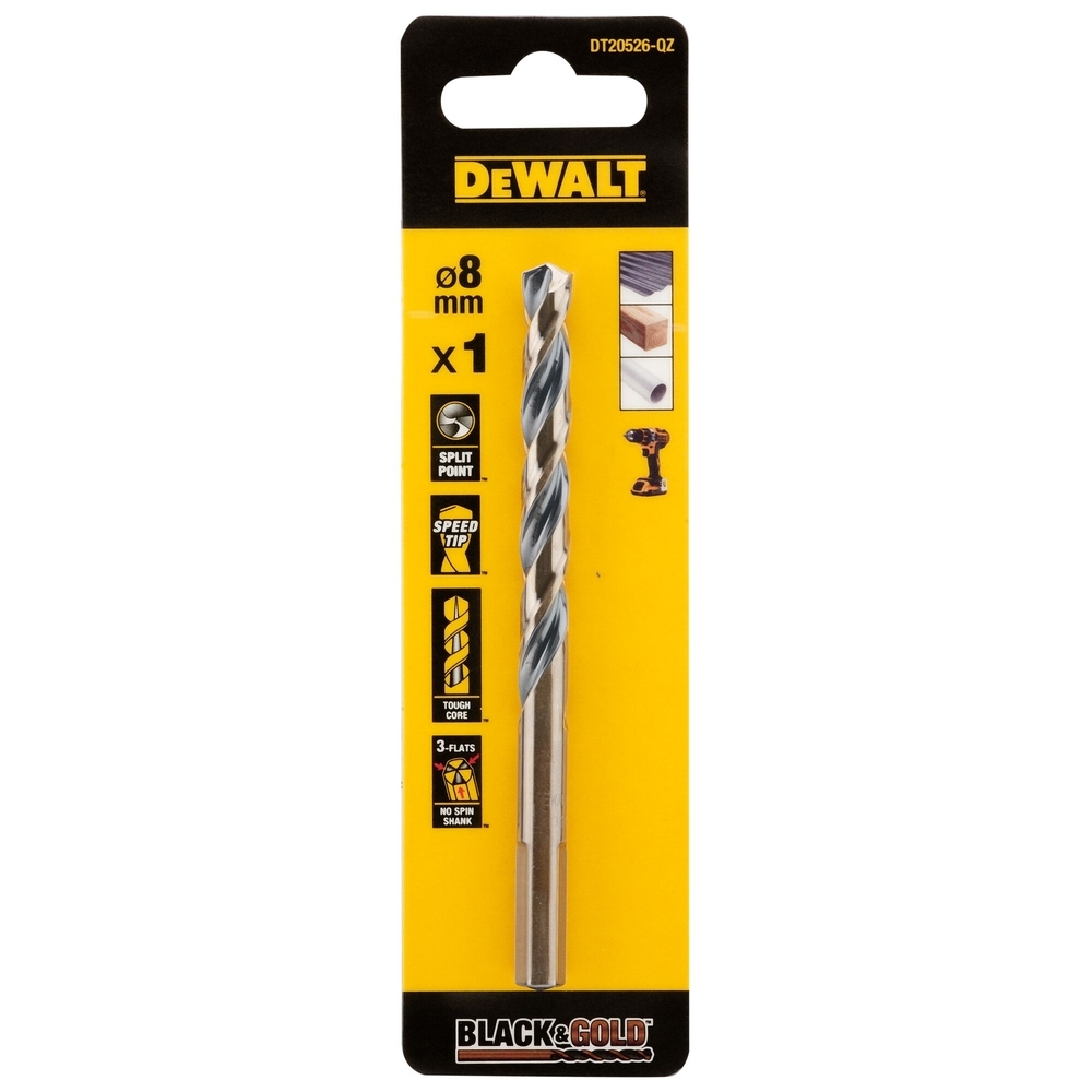 Foret HSS-G 8 x 75 x 117 mm - DT20526-QZ - DEWALT
