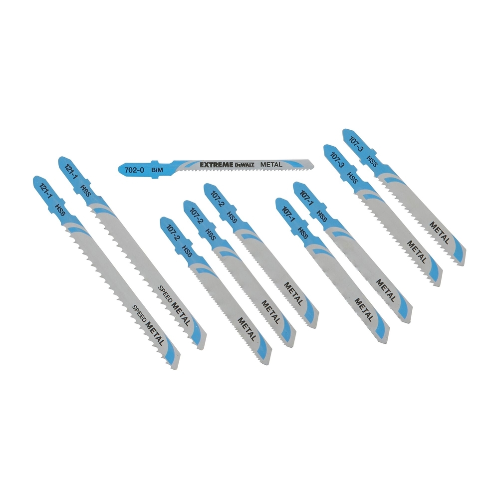 Coffret de 10 lames de scie sauteuse métal attache en T - DT2292-QZ - DEWALT