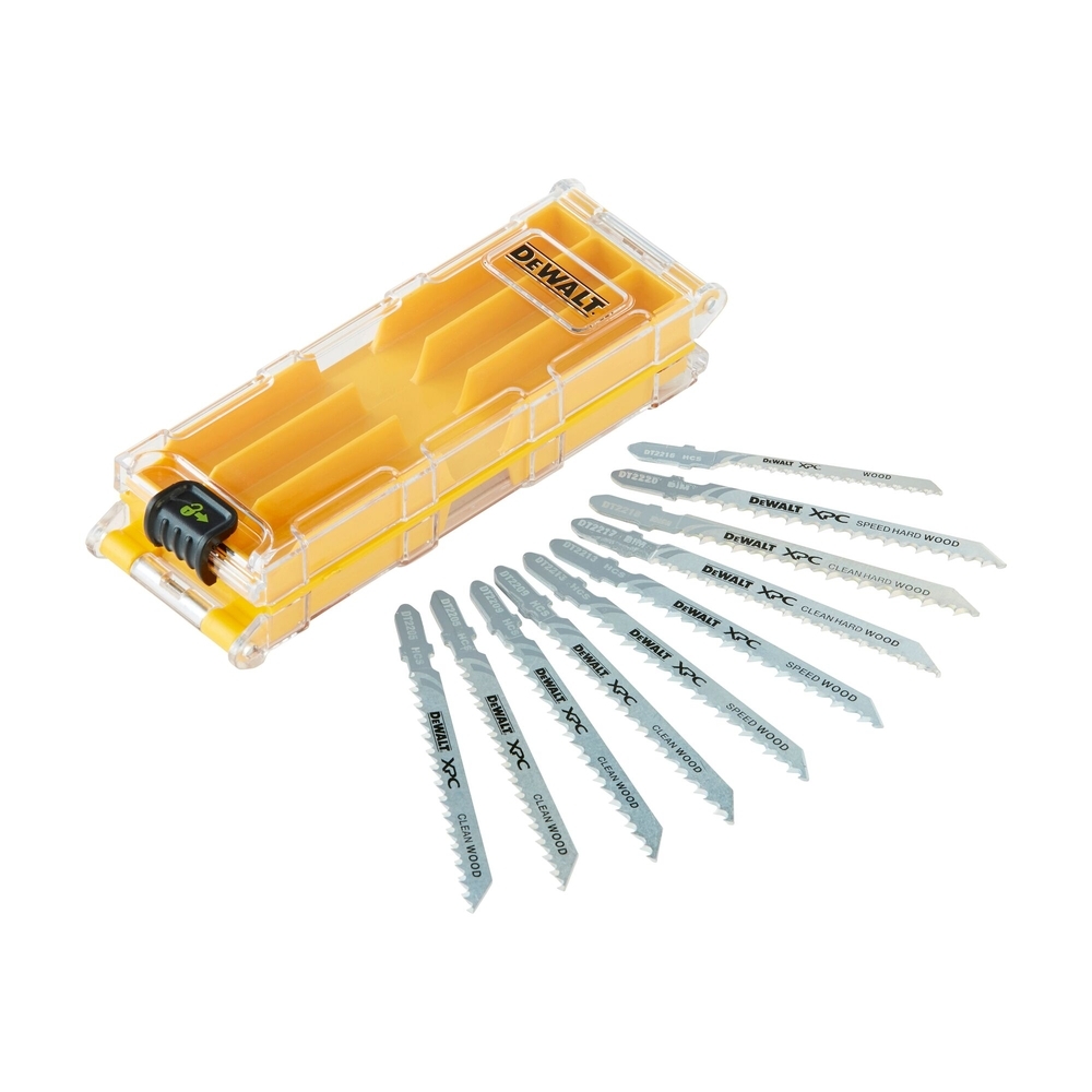 Coffret plastique de 10 lames XPC HCS BiM pour bois + 1 boîte de rangement - DT2296-QZ - DEWALT