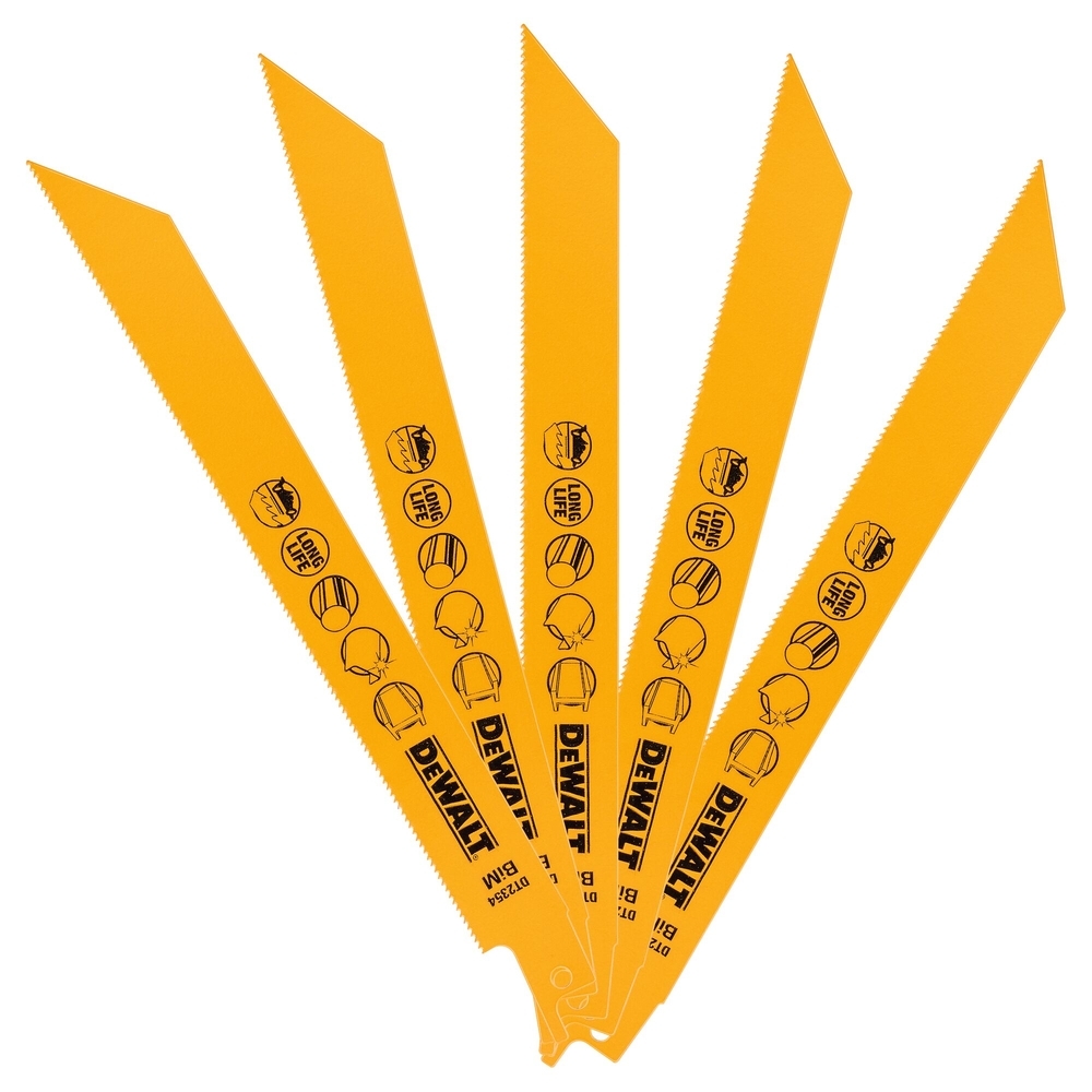 Lame de scie sabre BiM pour la coupe du métal 203 mm profondeur < 3 mm / 14 TPI - DT2354-QZ - DEWALT