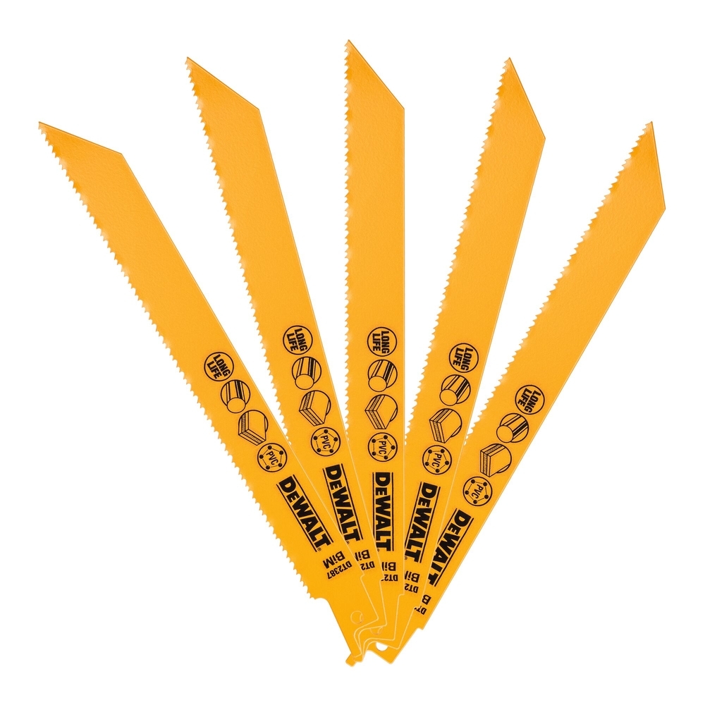 Lame de scie sabre BiM pour la coupe du bois avec métal 203 mm profondeur <12 mm - DT2387-QZ - DEWALT