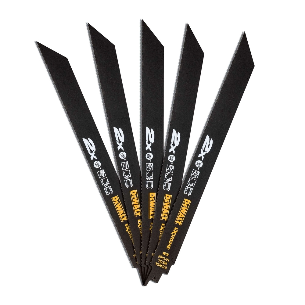 Lame de scie sabre BiM 2X Long Life pour la coupe du métal profondeur <3mm 305mm - DT2409L-QZ - DEWALT