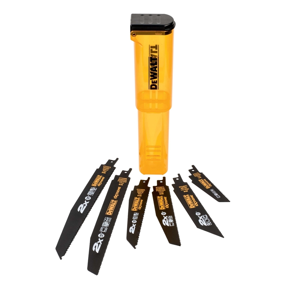 Coffret de 6 lames pour scie sabre + boite de rangement - DT2440L-QZ - DEWALT