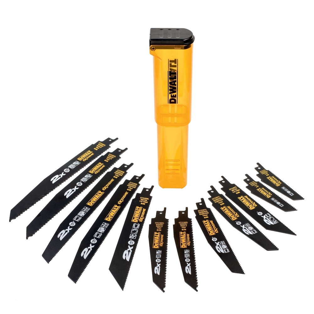 Coffret de 12 lames pour scie sabre + boite de rangement - DT2441L-QZ - DEWALT