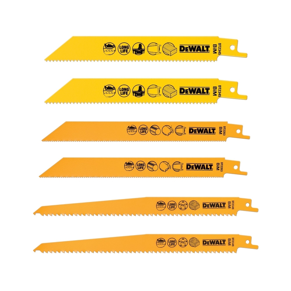 Coffret de 6 lames pour scie sabre + boite de rangement - DT2444-QZ - DEWALT