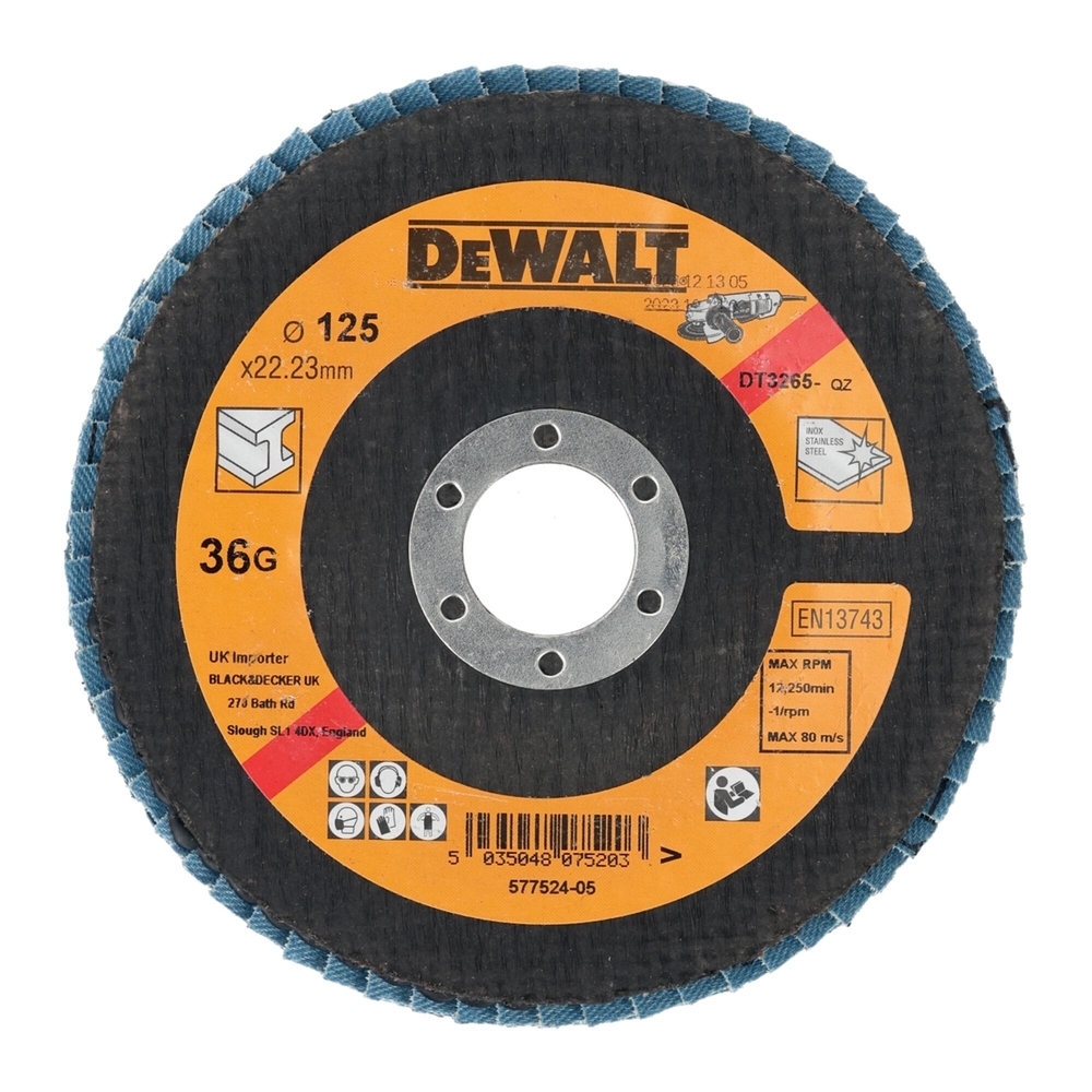 Disque à lamelles type 29 - grain 36 ø 125 mm - DT3265-QZ - DEWALT