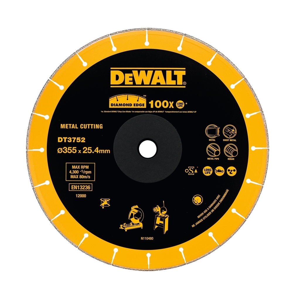 Disque diamant à tronçonner le métal Extreme pour tronçonneuse DW875/871 - DT3752-QZ - DEWALT