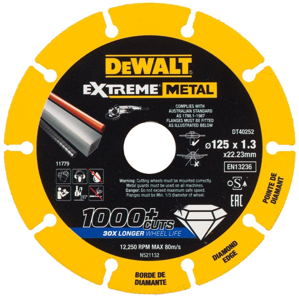 Disque Extreme métal 125 x 22,23 x 1,3 mm - DT40252-QZ - DEWALT