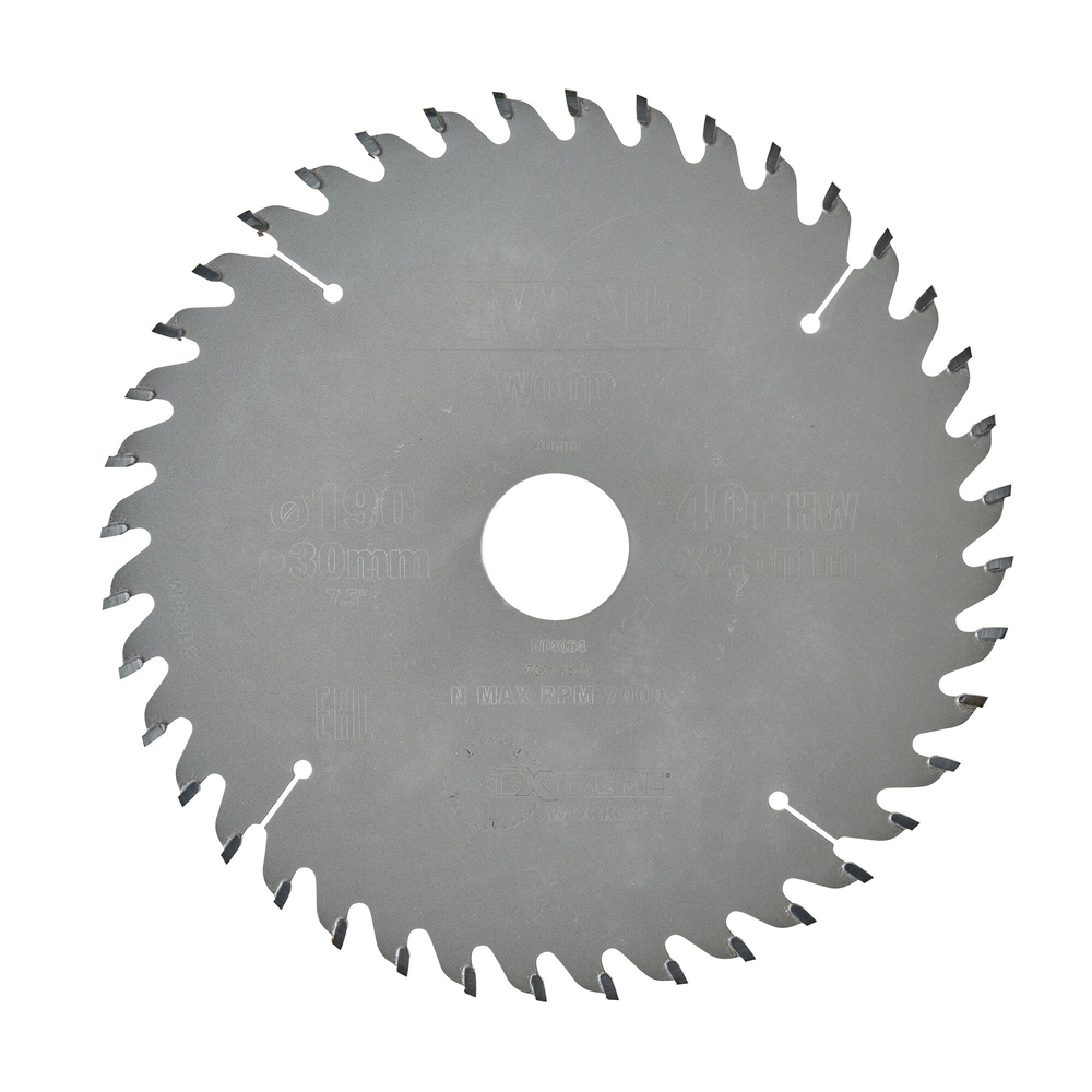 Lame de scie circulaire 190 x 30mm, 40 dents, ATB/coupe fine, angle d'attaque 10 - DT4064-QZ - DEWALT