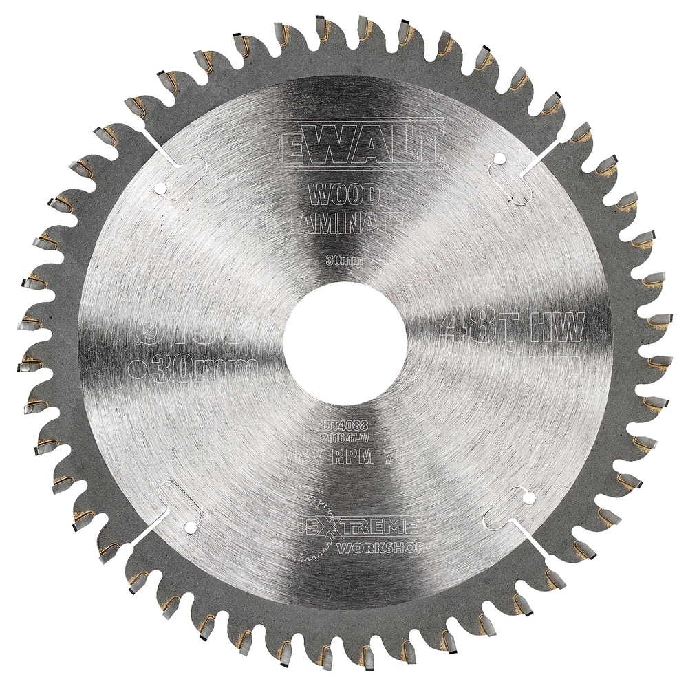 Lame scie circulaire 165x30mm, 48 dents, TCG/coupe très fine, angle d'attaque -5 - DT4088-QZ - DEWALT