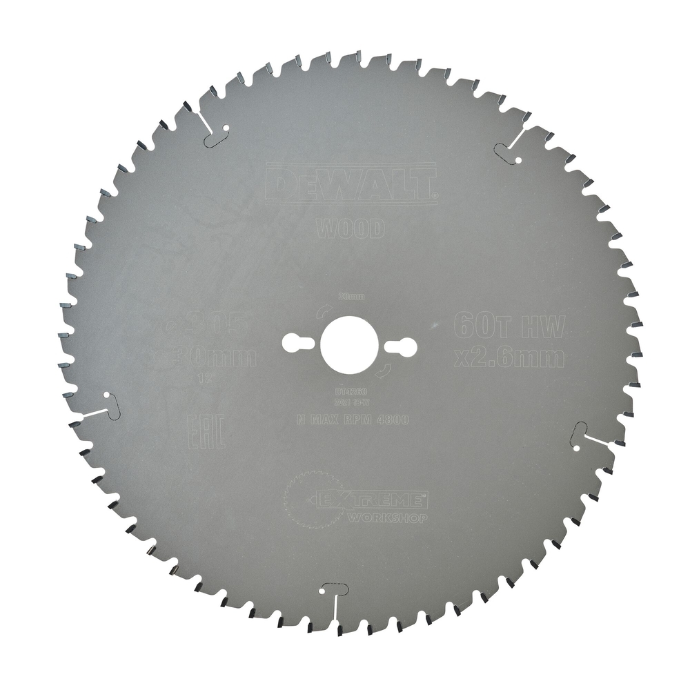 Lame de scie circulaire stationnaire Extreme Workshop 305 x 30 mm, 60 dents - DT4260-QZ - DEWALT