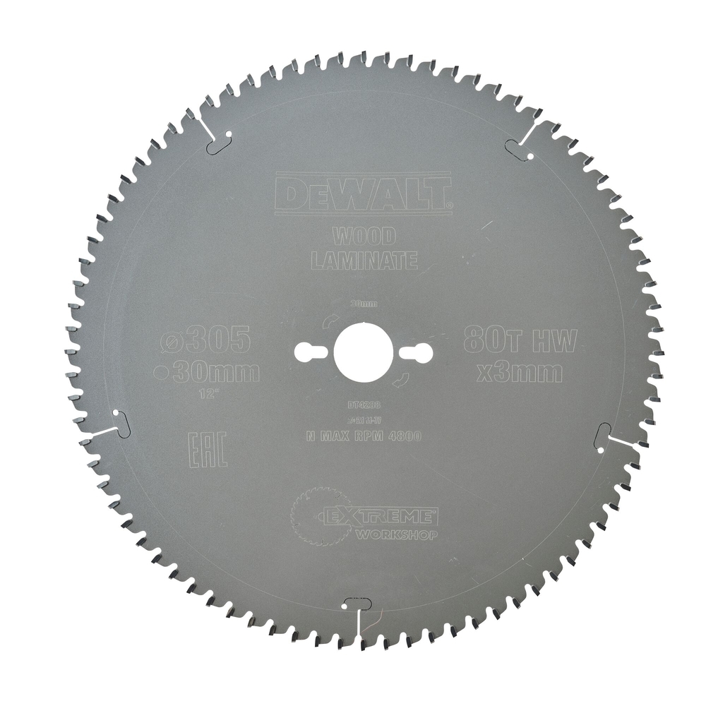 Lame de scie circulaire stationnaire Extreme Workshop 305 x 30 mm, 80 dents - DT4288-QZ - DEWALT