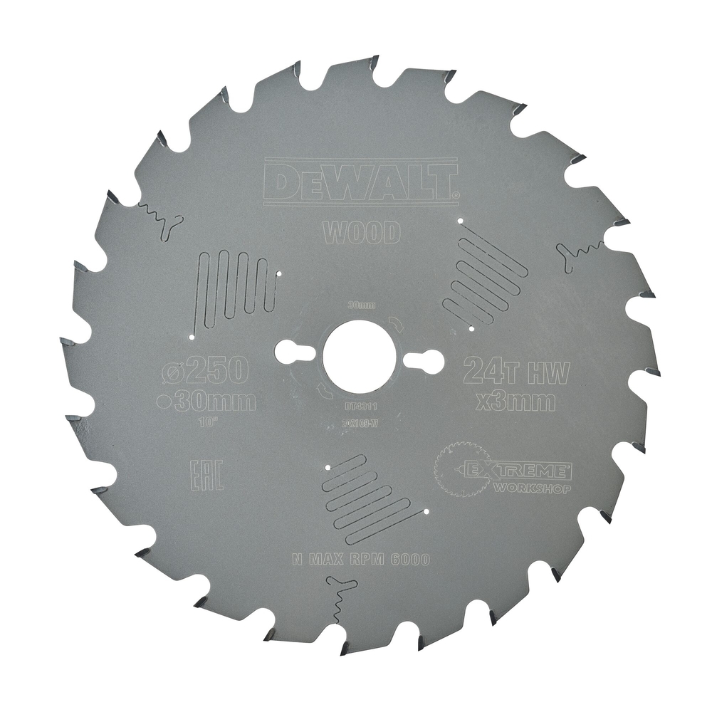 Lame de scie circulaire stationnaire Extreme Workshop 250 x 30 mm, 24 dents - DT4311-QZ - DEWALT