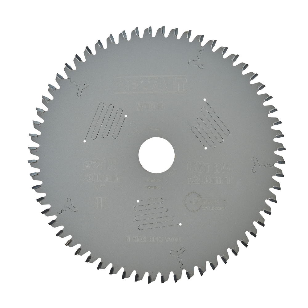 Lame de scie circulaire stationnaire Extreme Workshop 216 x 30 mm, 60 dents - DT4350-QZ - DEWALT