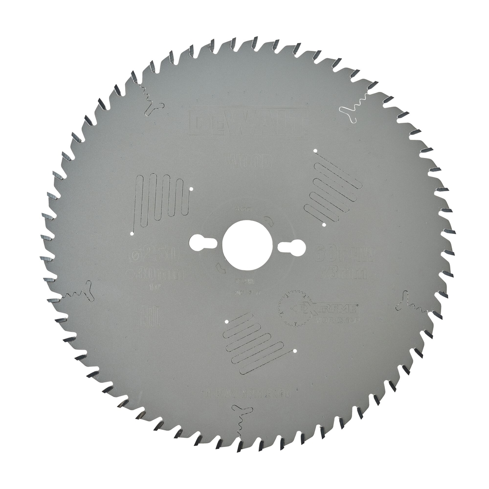 Lame de scie circulaire stationnaire Extreme Workshop 250 x 30 mm, 60 dents - DT4351-QZ - DEWALT