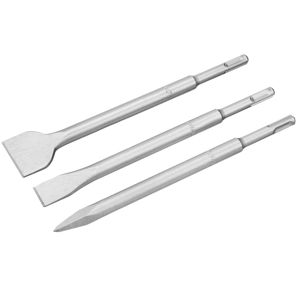 Pack de deux burins plats 250x20 mm et 250x40 mm et d'une pointe 250 mm SDS-Plus - DT60330-QZ - DEWALT