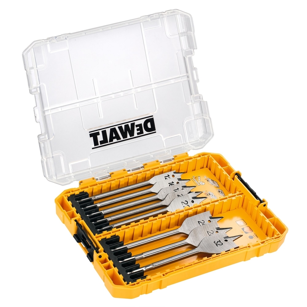 Moyen Coffret TOUGHCASE bois 8 pièces mèches plates - DT70750-QZ - DEWALT