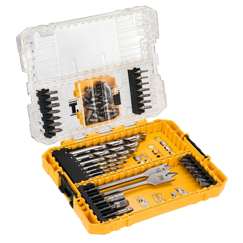 Moyen Coffret TOUGHCASE bois et métal 55 pièces - DT70757-QZ - DEWALT