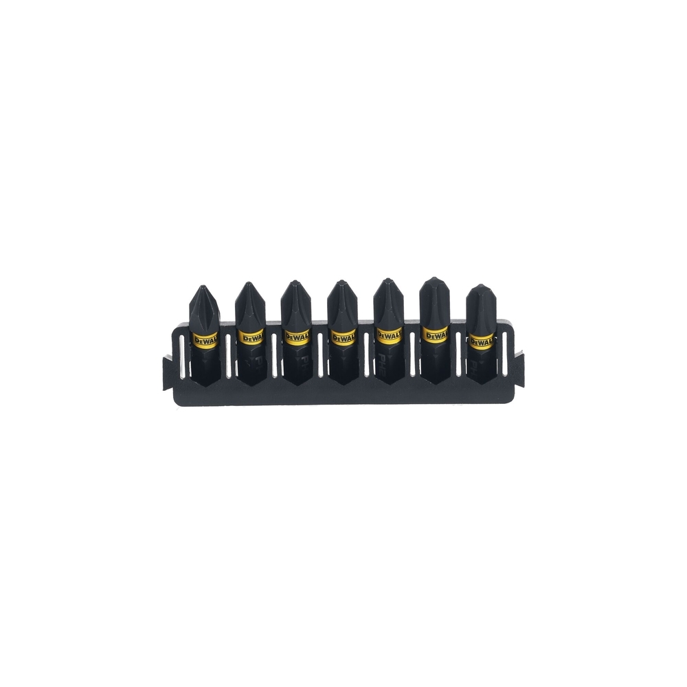 Barrette de 7 embouts de vissage Phillips impact-torsion 25 mm - DT70808-QZ - DEWALT