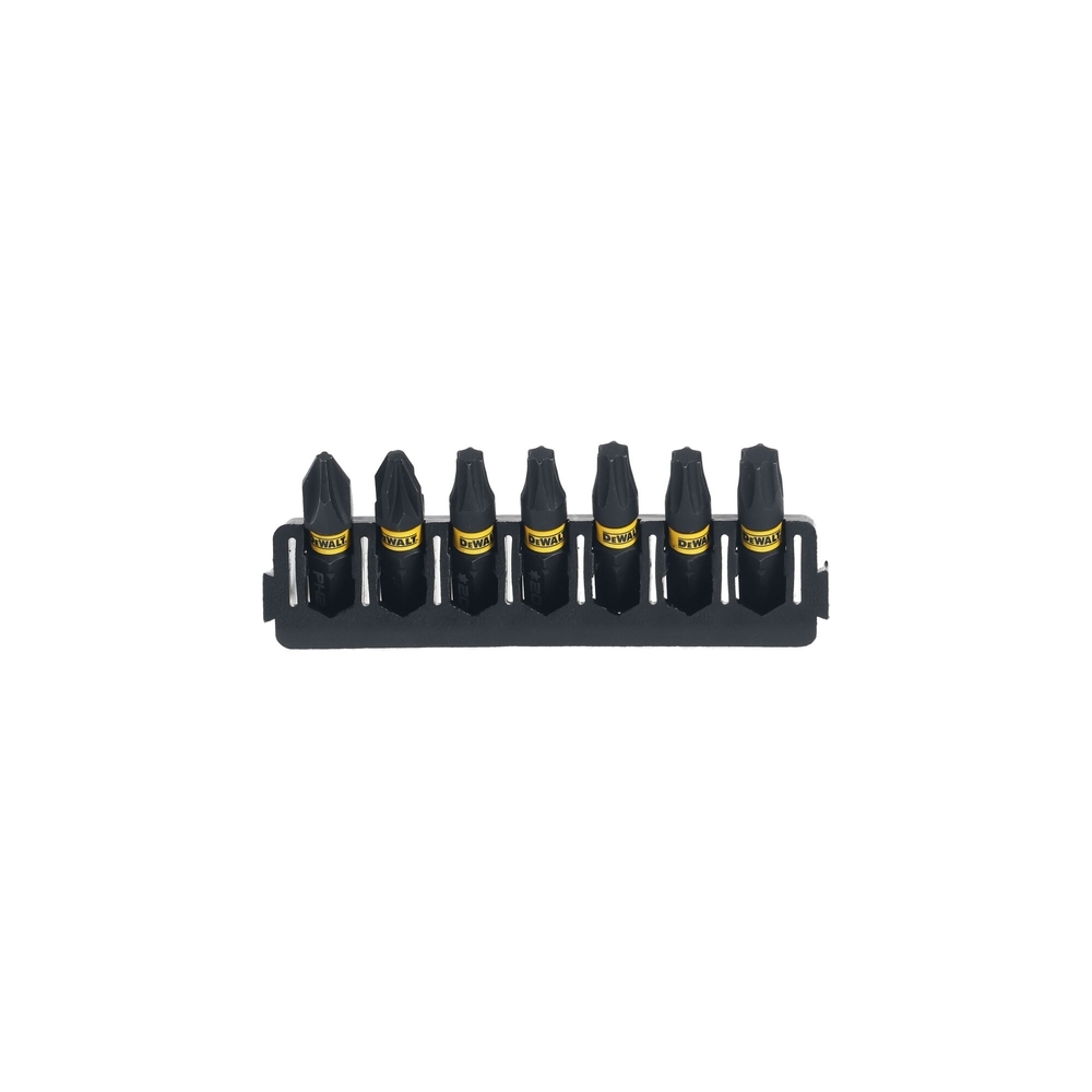 Barrette de 7 embouts de vissage Phillips/Pozidriv/Torx impact-torsion 25 mm - DT70810-QZ - DEWALT