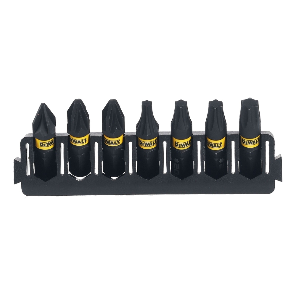 Barrette de 7 embouts de vissage Phillips/Torx impact-torsion 25 mm - DT70813-QZ - DEWALT