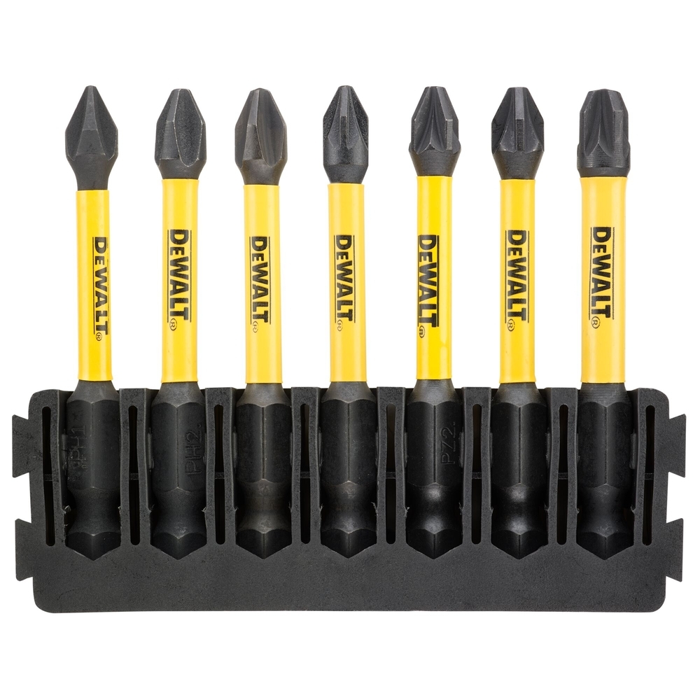 Barrette de 7 embouts de vissage Phillips/Pozidriv Flextorq 57 mm - DT70819-QZ - DEWALT