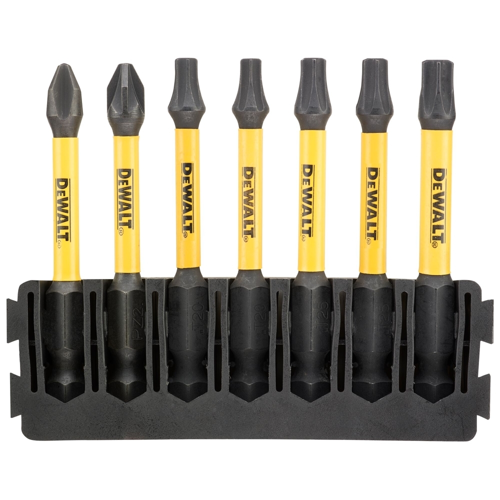 Barrette de 7 embouts de vissage Phillips/Pozidriv/Torx Flextorq 57 mm - DT70820-QZ - DEWALT