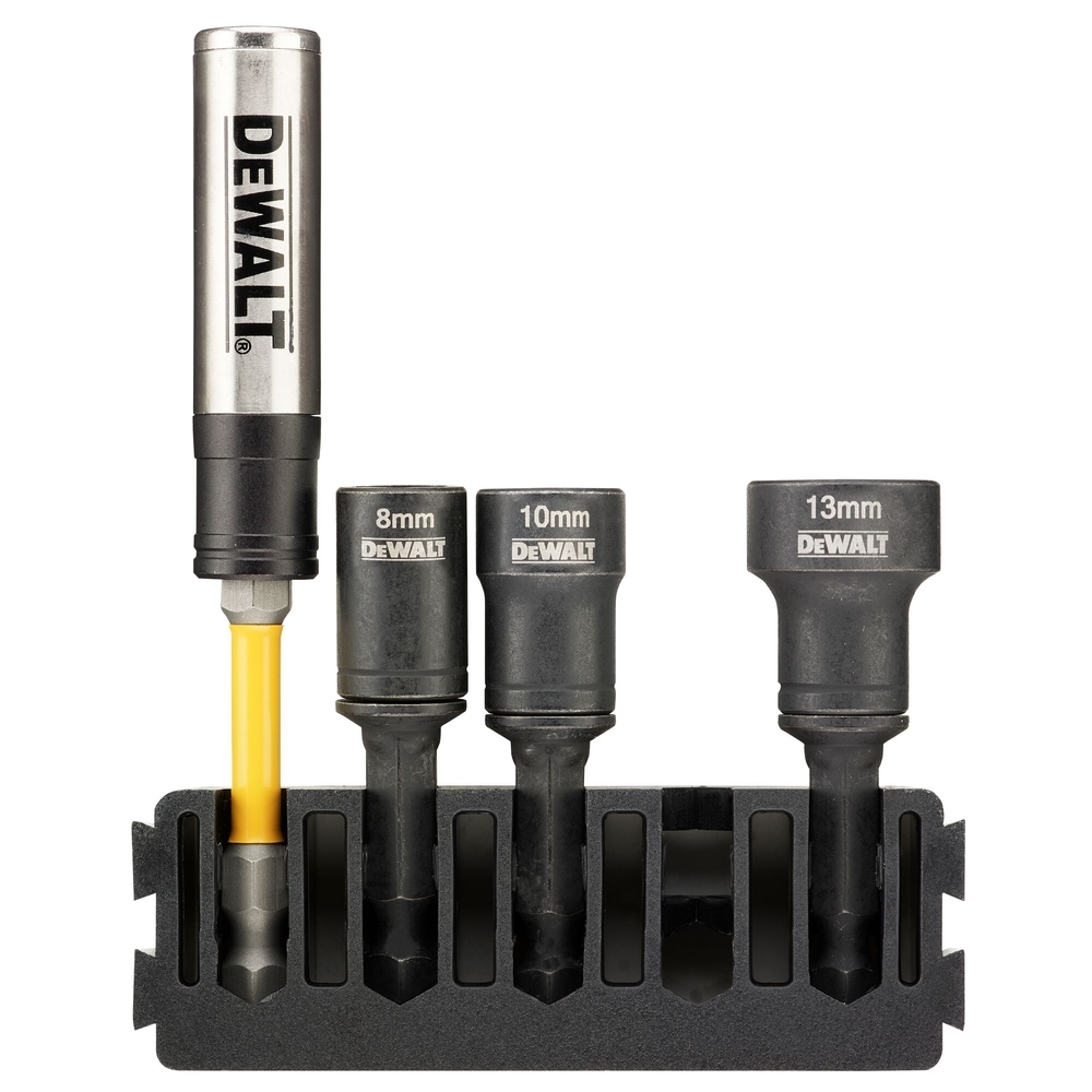 Barrette porte-embout torsion + douilles interchangeables Ø 8/10/13 mm - DT70827-QZ - DEWALT