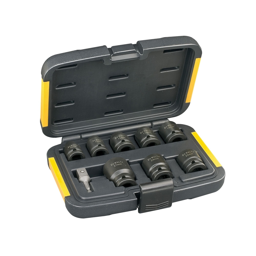 Coffret de 8 douilles à choc 10, 13, 15, 17, 19, 22, 24, 27 + adaptateur - DT7507-QZ - DEWALT