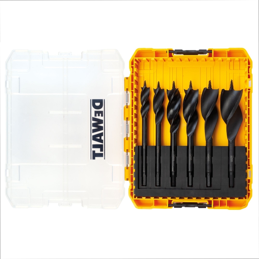 Coffret TOUGHCASE de 6 mèches à bois 3 pointes Extreme - DT90238-QZ - DEWALT