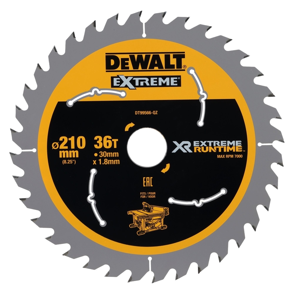 Lame de scie circulaire stationnaire carbure XR Runtime, 210 x 30 mm, 36 dents - DT99566-QZ - DEWALT