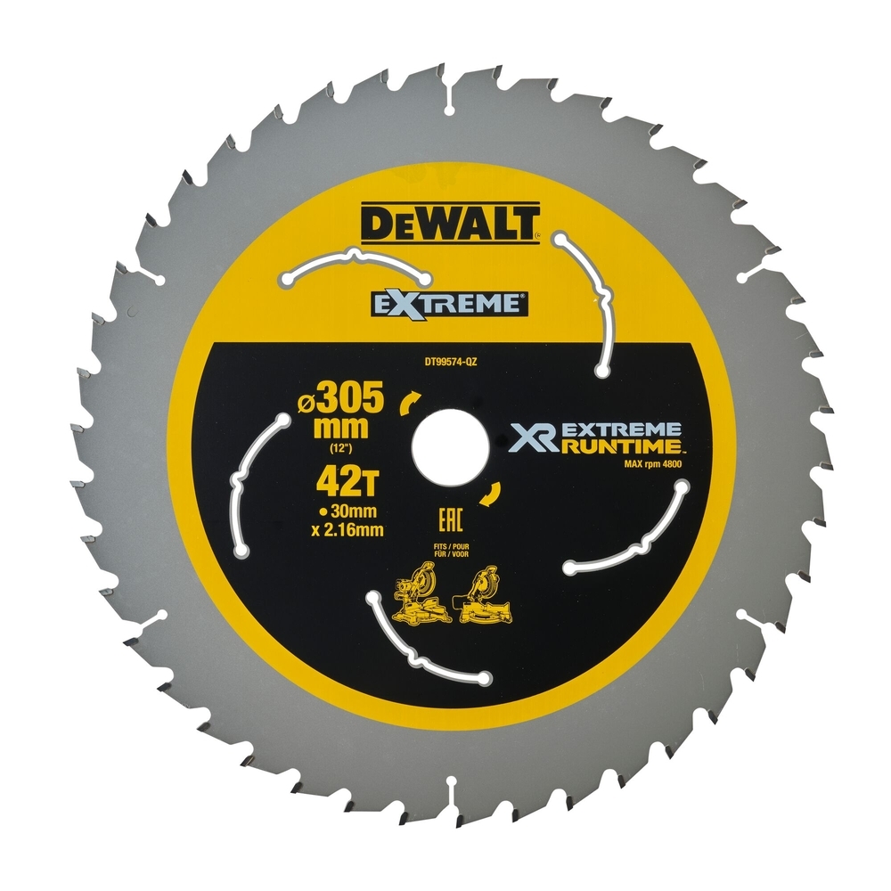 Lame de scie circulaire stationnaire carbure XR Runtime, 305 x 30 mm, 42 dents - DT99574-QZ - DEWALT