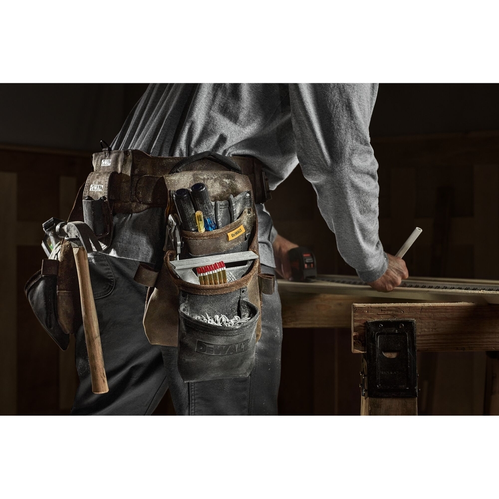 Ceinture cuir porte-outils renforcée – 18 poches  - DWST50113-1 - DEWALT